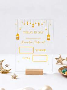 1个透明斋月倒计时日历装饰，配有可擦笔，斋月祝福，开斋节快乐亚克力日历装饰，斋月灯笼设计日历装饰，斋月派对餐桌装饰，斋月祝福，开斋节快乐，斋月装饰，斋月橱柜装饰，斋月派对礼物，斋月房间装饰，斋月家居装饰，斋月祈祷，开斋节礼物，斋月礼物，派对礼品 - 透明eid - 查看 8