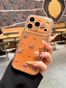 可爱3D蝴蝶爱心树脂手机壳,兼容 17/16/15/14/13/12 Pro Max Plus/11,奢华可爱镜头保护后盖 - 櫻桃 - 查看 4