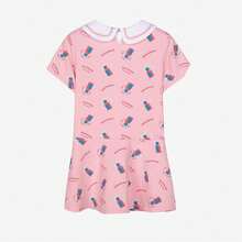 Skechers Young Girl Collar Letter Print Casual Vacation Everyday Dress - Pink - View 2