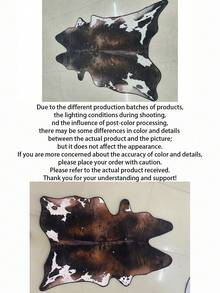 1 件装不对称仿皮印花地毯 - 农舍风格家居装饰地毯，客厅地毯，度假屋装饰地毯 - 适用于厨房、餐厅、客厅、走廊地垫 - 淺棕 - 查看 3