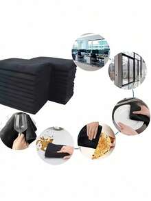 12pcs Kitchen Cleaning Cloths, Lightweight Black Microfiber Cleaning Cloth Set, Soft Absorbent Stain Removal Cloths, Suitable For Cleaning Glass, Dining Table, Pots And Pans, Faucets, Range Hoods, Cars, Kitchen, Bathroom, Home Supplies