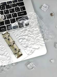 1pc 40-Pocket Mini Photo Album, Cartoon Photo Card Album Collection, A8 DIY Acrylic Ring Binder, Wavy Texture, Crystal Cover, Suitable For Instax Mini Film/Photos, 3-Ring Single Pocket Binding, Gold Clips, Transparent Dividers, Budget Planner, Backpack Album - Multicolor - View 9