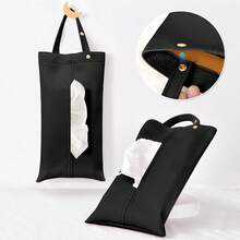 Hanging Car Tissue Box, Cute Minimalist Car Tissue Holder, Car Tissue Dispenser, Tissue Paper Storage Bag, Tissue Paper Rack, Rolled Paper Bag, Outdoor Tissue Box, Multi-Functional Paper Rack, Fashionable Convenient Storage - Multicolor - View 9