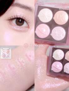 Dasique 4-Color Shimmering Eyeshadow Palette Make Up Long-Lasting High Pigment Graduation Birthday,Easy To Use Smooth Blendable, Vegan Formula Cruelty-Free, Holiday Essential Rose Girl Best Color Charm Vibe, Christmas Gifts For Women, Fancy Fashion Women Brand Makeup Back To School Makeup Halloween - #02 Aurora - View 3