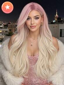Ombre Body Wave Wig For Women Long Wavy Hair 65cm Curly Wig With Bangs Cosplay Headband Wigs Synthetic Wigs For Daily Use - Ombre - Xem 11