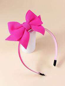 1 buc. Bandă de păr cu fundă roz, potrivită pentru copii și uz zilnic.