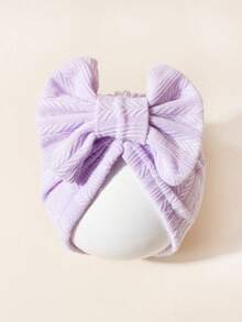 1 pieza Gorro con lazo para bebé recién nacido, diadema con moño adorable para bebés, para primavera/otoño, accesorios para niña bebé, rojo/rosa/blanco/morado/gris, mejor regalo para baby shower, Navidad, cumpleaños - Multicolor - Ver 6