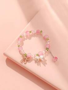 1 pieza Pulsera con cuentas con mariposa y lirio del valle soñadora y dulce - PC 1 - Ver 8