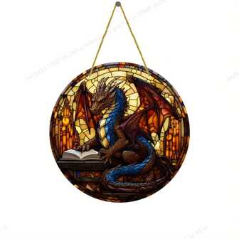 1 st, drake, solfångare, färgglad ljusfångande dekorativ skylt i konstgjort glas, rund akrylmålad konstskylt, 2D platt plastskylt, fönsterhängande skylt, (6*6 tum/15*15 cm), verandadekoration, festdekoration, hempresent