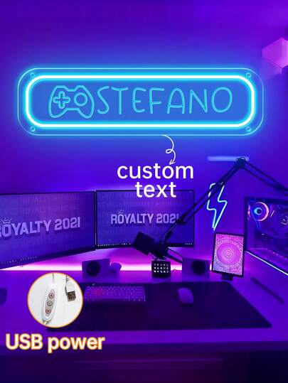 Personalized Gamer Tag Neon Light (Engraved), Custom Name Neon Sign, Custom Game Logo, Personalized Neon Light, Gamer LED Light, Gaming Wall Decor, Live Streaming Illuminated Sign, Customized Gift - Perfect For Room Decor, Bedroom Decor, Gaming Room Decor, Men's Exclusive Space Gift, Birthday Gift!