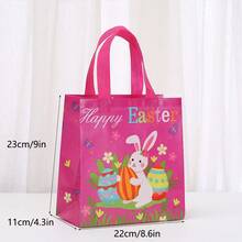 24pcs/12pcs/6pcs/3pcs Rabbit Themed Paper Bags With Handles, Reusable Non-Woven Fabric Bags, Easter Party Supplies, Birthday Party Gifts And Packaging - Multicolor - View 10