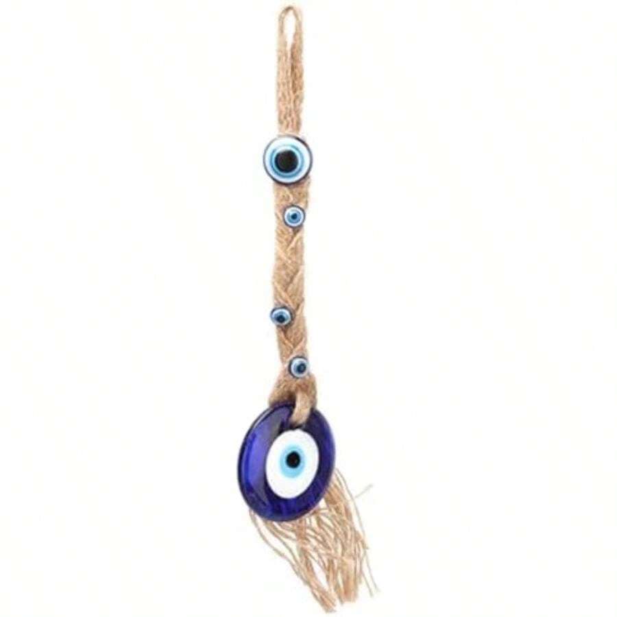 Hztyyier Amuleto Turco Clásico Azul Mal de Ojo de la Buene Suerte con Adornos Colgantes para la Buena Suerte para Decoración de la Pared de la Sala de Estar(default) - Multicolor - Ver 1