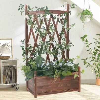 UNHO Large Raised Bed Garden Planter Vegetable Grow Bed Herb Flowers Box