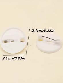 时尚白色塑料圆形胸针别针 - 不易褪色变形，是DIY向日葵和其他时尚配饰的理想之选，经久耐用的别针底座，适用于服装和胸针，闪亮别针 - 白色 - 查看 8