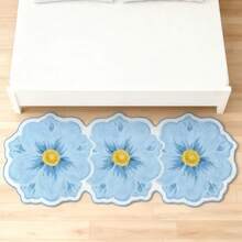 Tapete de entrada com estampa floral azul (1 peça), tapete comprido para casa, tapete decorativo, decoração de quarto, tapete pequeno, tapete, decoração para casa, tapete para sala de estar, tapete pequeno para sala de estar, tapete para quarto, decoração para sala de estar, tapete para área externa, tapete lavável. (Padrão irregular feito à mão, pode haver variação de 1 a 5 cm. Recomenda-se pedir um tamanho maior.) - Multicolorido - Ver 5