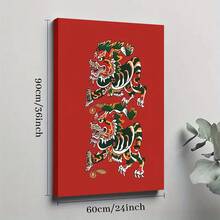 2D Flat Printing, 1pc, A Cartoon Fox With A Bushy Tail Inside A Den-Like Shape, With Forest Elements Like Trees And A Crescent Moon, Canvas Wall Art For Living Room, Bathroom Wall Art Bedroom Framed Wall Art Poster Art Prints Ready To Hang Pictures Home Decorations Wall Decor For Office - 彩色 - 查看 11