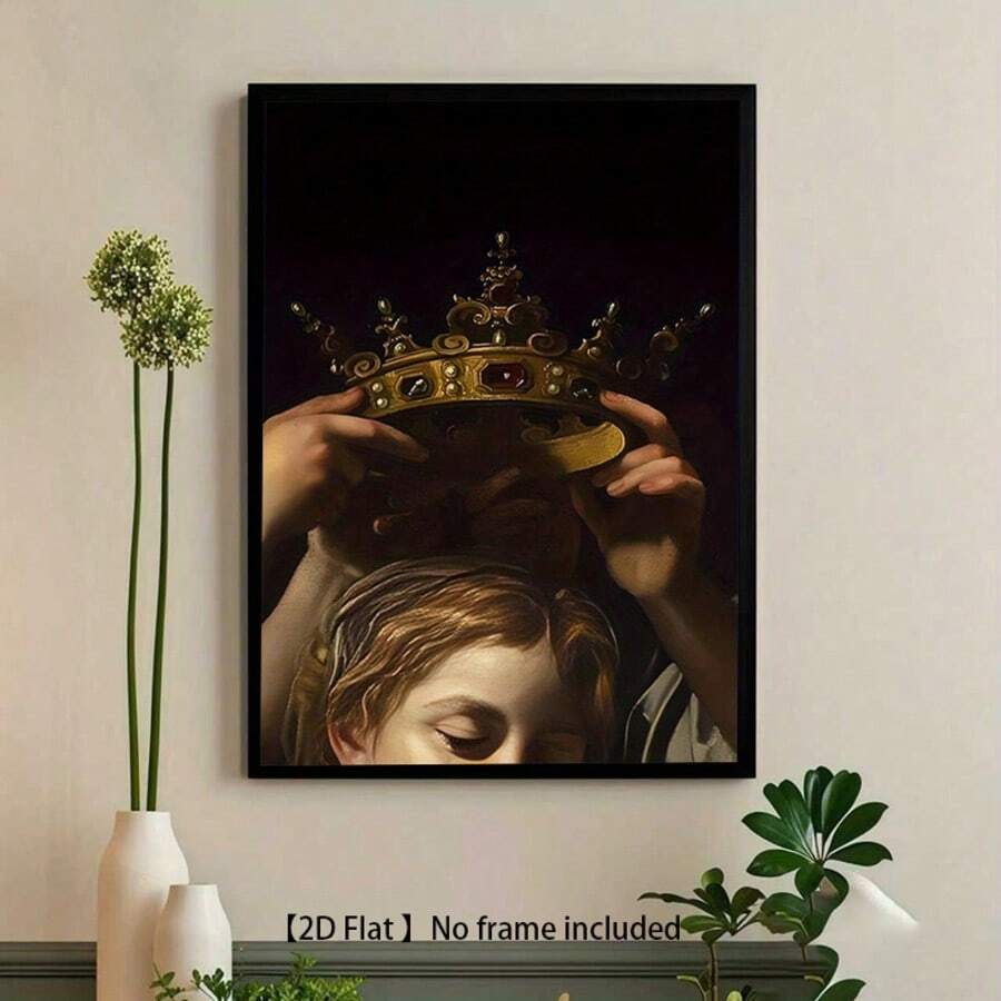 1pc Bartholomeo Cavalli "Crown" 1620 Historical Art Print, Vintage Palace Theme, Suitable For Living Room, Bedroom, Office, Cafe Decor, 2D Flat Wall Art Print Without Frame - Multicolor - View 1