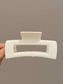 4 piezas/1 pieza Pinzas de pelo cuadradas de plástico grandes en negro, blanco y marrón para mujeres, tamaño: 11 cm, estilo elegante y minimalista, adecuado para uso diario, fiesta, viaje, etc. - Se puede usar para peinado, lavado de cabello, maquillaje, combinar atuendos, accesorios de verano, útiles escolares, otoño/invierno