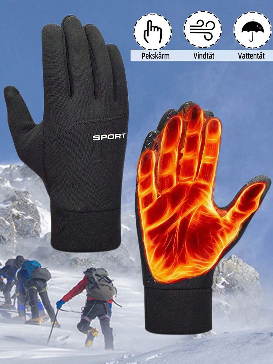 Winter Cycling Gloves, Warm Fleece Lining, Windproof Waterproof, Anti-Slip, Touch Screen Compatible, Warm Sports Gloves, Anti-Slip Silicone Grip, Suitable For Outdoor Cycling, Driving, Autumn/Winter Accessories, Motorcycle Riding Gear