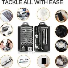 Multifunctional 115 In 1  Screwdriver Set Precision Screwdriver Set Chrome Vanadium Steel Magnetic Repair Tool Kit Combination Kit Black 1 Set, Tools For Men