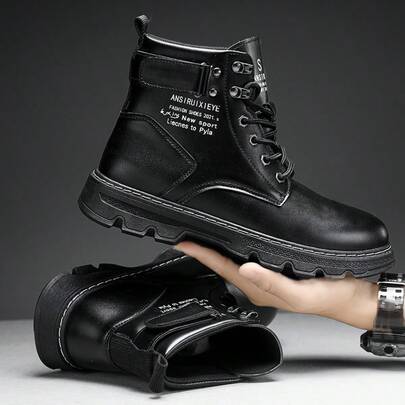 Men's Boots, High-Top, British Style Work Boots, American Retro Desert Motorcycle Outdoor Increased Height Military Boots, Autumn/Winter