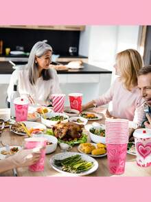 Valentine's Day Disposable Paper Cups With Lids – 12 Oz, Mixed Styles 20 Or 40 Pack; Heart-Printed Coffee Cups Ideal For Valentine's Day Celebrations, Romantic Occasions, Cafe Service, And Gift Exchange Events - Multicolor - View 7