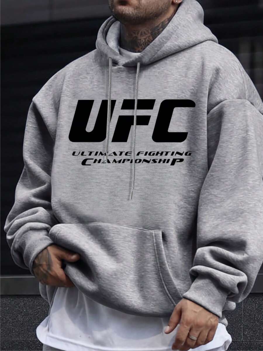 Sudadera con Capucha Man003 para Hombre de Manga Larga con Estampados Modernos, Ideal para Otoño e Invierno, Envío desde México. Sudadera Gris con Capucha y Logo Cómoda y con Estilo, Perfecta para Fans del y Uso Diario. - Gris Claro - Ver 1