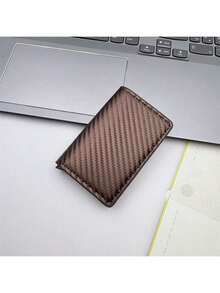 1pc Men's Minimalist Ultra-Thin RFID Blocking Wallet, Slim Coin Purse Card Holder, Aluminum Alloy Side Push Card Case, ID & Driver's License Holder, Gift Suitable For Teen, Summer Casual, Outdoor, Athletic, Vacation, Travel, Graduation, Birthday Dress Accessories Formal/Business Formal - 棕色 - 查看 9