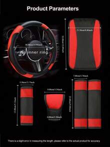 6件套、3件套、1件套PU皮革汽车内饰配件套装 - 方向盘套、扶手套、手刹套、安全带套 - 女士款，适用于轿车、SUV、卡车及各种车型