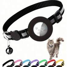 Airtag Cat Collar, Reflective Collar With GPS Device Holder And Bell, Christmas Gift For Kittens