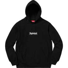 Supreme Unisex Oversized Graphic Hoodie Set: Full Zip-Up & Pullover Sweatshirts | Cozy Fleece-Lined Vintage Y2K Hip Hop Outerwear | Handwritten Script Logo Back Print Streetwear Black - 黑色連帽衫 - 查看 1