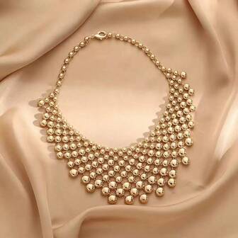 Collar exagerado con cuentas de moda para mujeres, collar gargantilla punk de estilo sobredimensionado y sexy, accesorios para discoteca