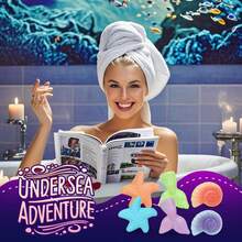 12件装海洋梦幻奢华泡澡球礼盒：海星、贝壳与美人鱼邂逅 - 彩色 - 查看 5