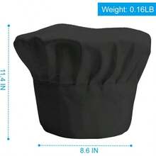 Chef Hat Adult Premium Adjustable Elastic Baker Kitchen Cooking Chef Cap… - 黑色 - 查看 6