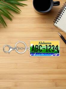 Customized Personalized USA State License Plate Replica Keyring Keychain,Customize Text,72 Styles,Personalized Acrylic Keychain USA State License Plate Replica Keyring Custom Car Accessory 50 States - Multicolor - View 46
