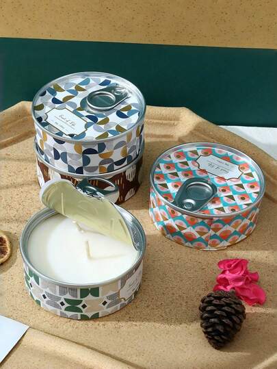 1pc Soy Wax Candle, 100% Natural Soy Wax & Essential Oils, 2.83oz/80g, 35hrs Burn Time, Zippered Tin Candle, Suitable For Home, Bathroom, Spa, Yoga, Decor, Birthday/Christmas Celebration, Dinner Lighting, Proposal Lighting And Relaxation. Also Suitable For Valentine's Day, Easter And Other Holiday Decor And Gifts.