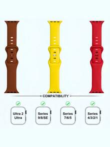 3条装表带,硅胶表带,适用于38/40/41/42/44/45/49mm Ultra/SE/8/7/6/5/4/3/2/1,男女通用时尚款 - 多色4 - 查看 10