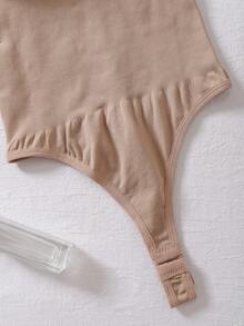 Body modellante sexy con cinghie, rassoda e controlla il ventre, guaina modellante per il postparto, adatto alle donne da indossare con un vestito - Albicocca - Visualizzare 4