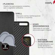 Plancha de Hierro Fundido, Comal Reversible, Parrilla Grill para todo tipo de Estufas, Hornos y Fogatas. Incluye Mini Guantes de Silicona ()(46 x 25.7 cm) - Multicolor - Ver 5