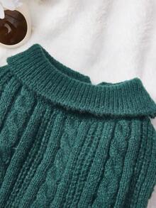 PETSIN 1 件柔软舒适的宠物狗休闲时尚服装，红白格子针织毛衣，带蝴蝶结领，适合春秋冬季泰迪、贵宾犬和小型犬、圣诞节、圣诞装饰 - 綠色 - 查看 7