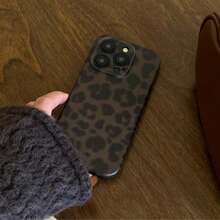 Minimalist Matte Ombre Green Amber Leopard Print Phone Case, Compatible With 17 Pro Max/ 17 Air X/ 16 Pro Max/15 Pro Max/14 Pro Max/13 Pro/12/11 - Dark Green - View 6