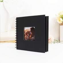 1pc Scrapbook Album, Kraft Paper Scrapbook Album, Suitable For Wedding Guest Book, Anniversary Album, Gift, Graduation Album, Family DIY Scrapbook, Craft Paper DIY, Christmas, Thanksgiving, New Year Gifts - Square Photo Album (black) - View 9