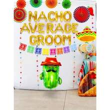 CZ JeVenis Nacho Average Groom Globos Nacho Average Groom Decoración Decoración para despedida de soltera mexicana Decoración para fiesta de compromisoy boda mexicana 8764 - Dorado - Ver 5