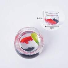 1个1:12比例树脂微型水族箱，内含金鱼，装饰性玻璃水族箱配件，适用于花园装饰、桌面摆设、微型马赛克场景，惊喜礼物 - 多色隨機 - 查看 13