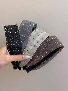 1件韩式优雅蕾丝水钻发箍，女士发圈，发饰发带 - 彩色 - 查看 4