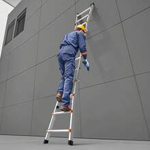 Escalera telescópica  con estructura en A y extensión de 13 pies, multifunción para tareas escolares - 13 pasteles - Ver 9