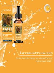 Dog Ear Care Drops For Daily Use, Gentle Formula, Cleans Earwax, Relieves Itching And Odor. A Pet Ear Care Solution To Clean Ear Canals And Keep Ears Fresh.