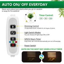 2/3/4 Head LED Grow Light Strips, Plant Lights For Indoor Plants, Full Spectrum Growing Lamps For Indoor Plants,13 Inches 2/3/4 Head Grow Lights For Indoor Plants Full Spectrum 3500K, 96 LEDs Plant Light With 3/9/12H Timer, 10 Dimmable Levels For Hydroponic Seedling Succulent - 4頭 - 查看 9