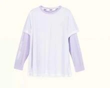 Skechers 女童休闲运动圆领长袖针织打底衫 - 白色/紫色 - 查看 3