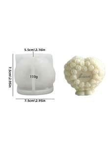 Reusable Non-Slip Silicone Rose Heart Shaped Candle Mold, Flower Design - Suitable For DIY Wax, Plaster, Resin Clay - Wedding, Valentine's Day Handmade Projects, Romantic Handmade Candle Making And Tools (Asymmetrical Heart Shape) - Highly Suitable